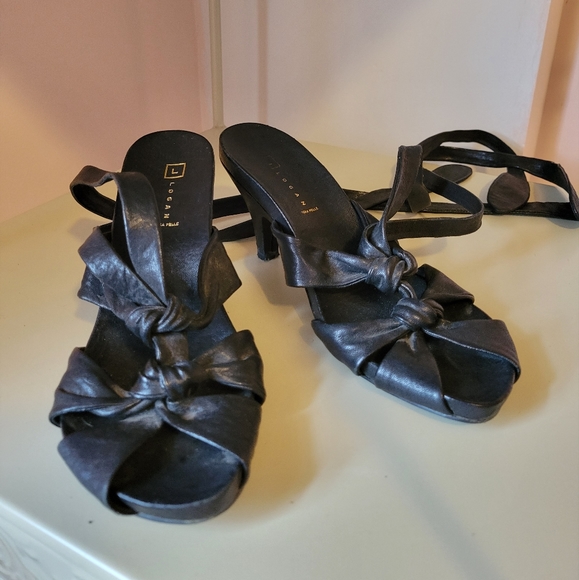 Black Strappy Logan Heels - Picture 2 of 6